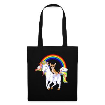 Chihuahua Riding Unicorn - Tote Bag - black - Front