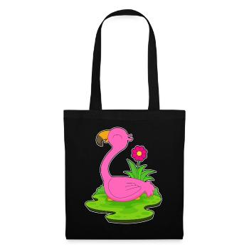 Fleur de flamant rose - Sac en tissu - noir - Devant