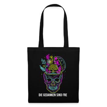 Thoughts Are Free - Neon Skull - Tote Bag - black - Front