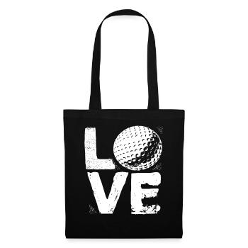Love Golf Grunge Style Bold Golf Ball Fan - Tote Bag - black - Front
