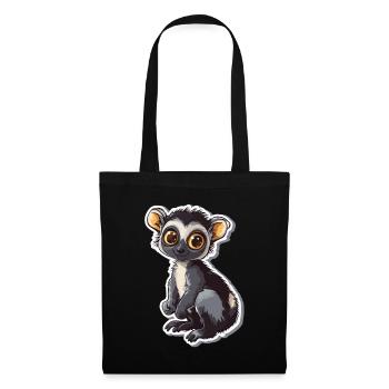 Lemur - Stoffbeutel - Schwarz - Vorne