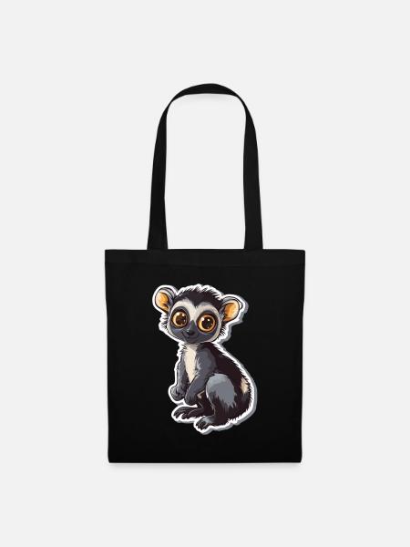 Lemur - Stoffbeutel - Schwarz