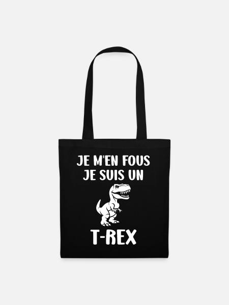 T-Rex Humorvoller Ausdruck - Stoffbeutel - Schwarz