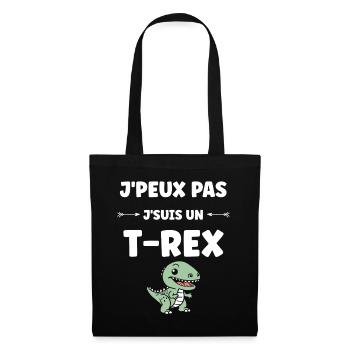 Humorvoller T-Rex für Dinosaurierliebhaber - Stoffbeutel - Schwarz - Vorne