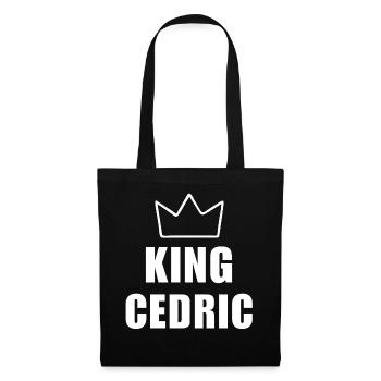 Cedric Name Letter C King Crown Fathers T Shirt Me - Tote Bag - black - Front