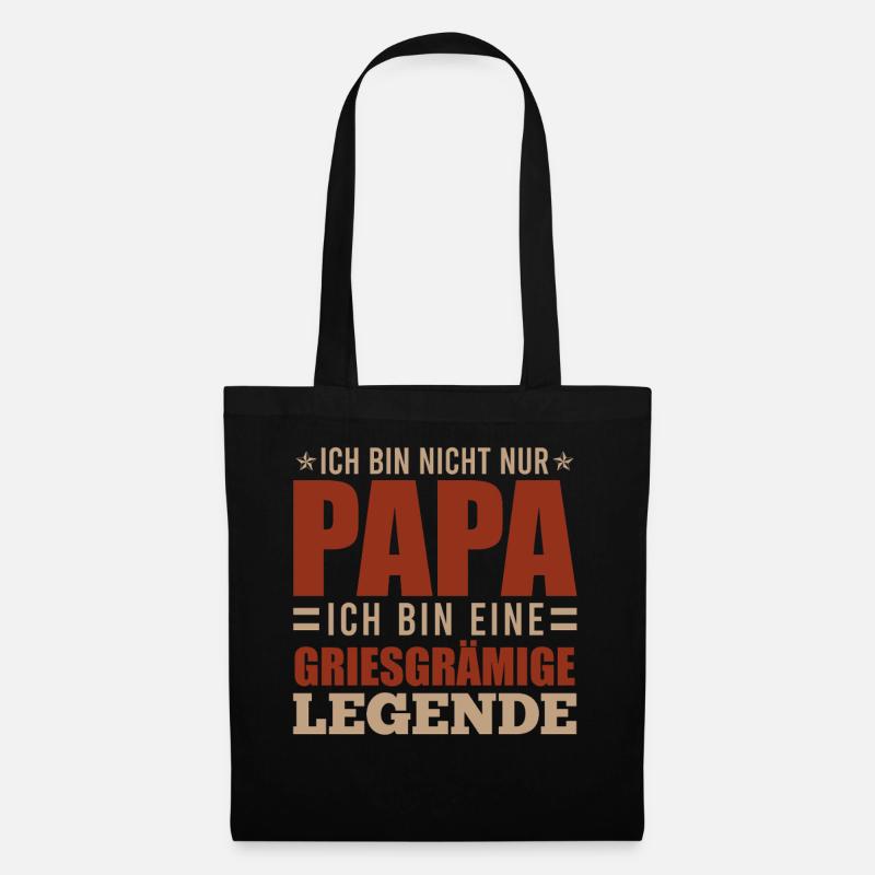 Bald Papa BIN NICHT NUR PAPA GRIESGRÄMIGE LEGENDE - Stoffbeutel - Schwarz