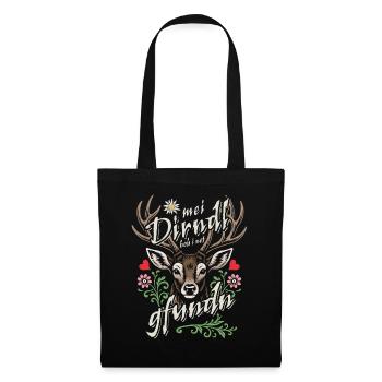 Mei Dirndl hob i net gfundn, Dirndl Ersatz, Tracht - Tote Bag - black - Front