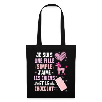 I'm a Simple Dogs and Chocolate Girl - Tote Bag - black - Front