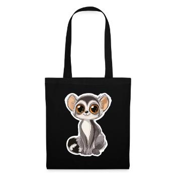 lémurien - Sac en tissu - noir - Devant