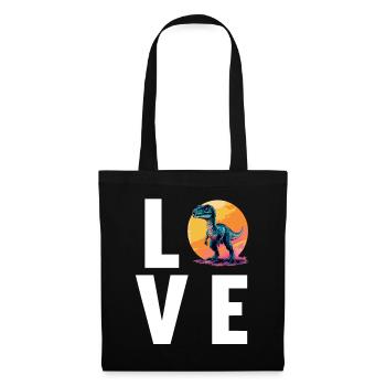 Dino Dinosaure Dinosaure - Sac en tissu - noir - Devant