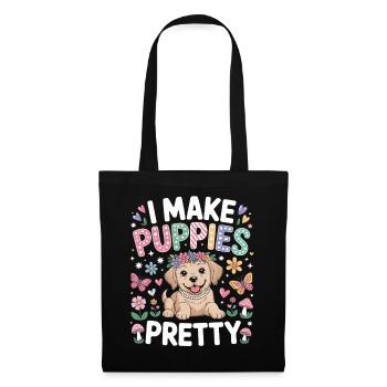 Toiletteur pour chiens Je rends les chiots jolis Je fais - Sac en tissu - noir - Devant