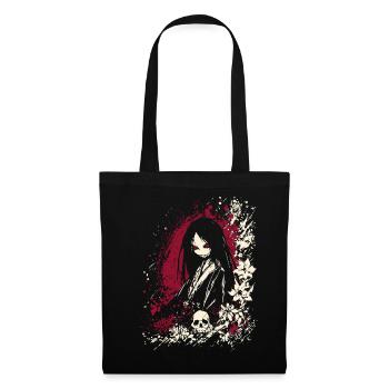 Fille kimono d'anime japonais effrayante et horreur - Sac en tissu - noir - Devant