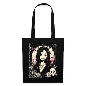 Manga d'horreur Demon Girl Kimono Anime - Sac en tissu - noir - Devant
