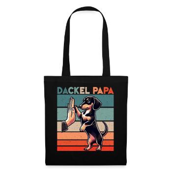 Dachshund Dad Dog Motif Funny Father's Day Teckel - Tote Bag - black - Front