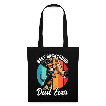 Meilleur papa teckel de tous les temps Dackel Papa Teckel - Sac en tissu - noir - Devant