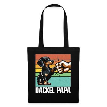 Dachshund Dad Dog Motif Funny Father's Day Teckel - Tote Bag - black - Front