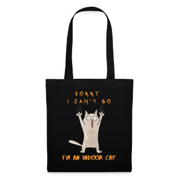 Funny Introvert Cat Lover Meme I’m An Indoor Cat - Tote Bag - black - Front