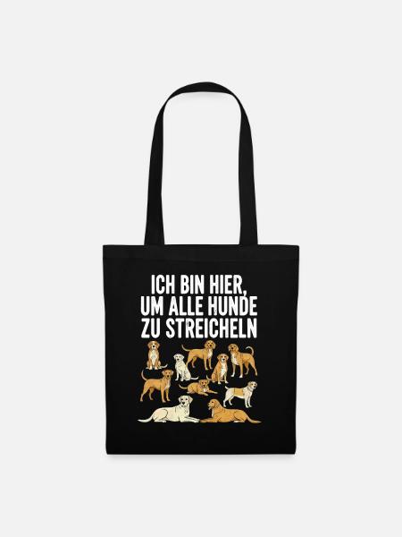 Humorvolles Hundemotiv mit Text - Stoffbeutel - Schwarz
