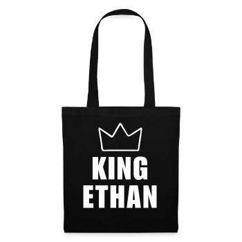 Ethan Name with Letter E - King Crown Shirt - Tote Bag - black - Front