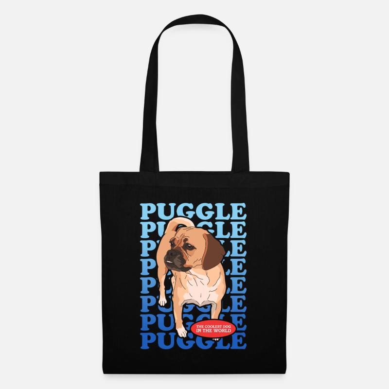 Puggle Hundebesitzer Geschenk - Stoffbeutel - Schwarz