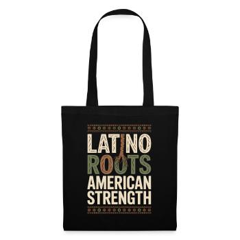  Latino Roots American Strength Hispanic Heritage - Stoffbeutel - Schwarz - Vorne