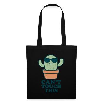 Can’t Touch This – Lustiger Kaktus - Stoffbeutel - Schwarz - Vorne