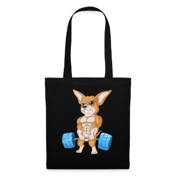Chihuahua Weightlifting - Tote Bag - black - Front