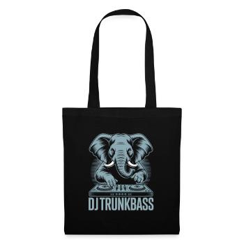 DJ Trunkbass Elephant à la table de mixage basse - Sac en tissu - noir - Devant