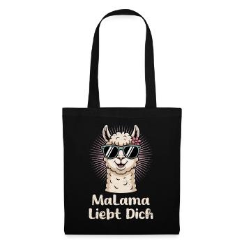 Bald Mama MALAMA LIEBT DICH Lustiges - Stoffbeutel - Schwarz - Vorne