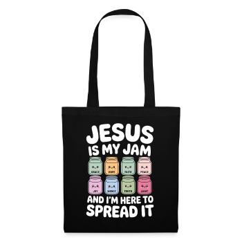 Jésus est ma confiture : foi, espoir, paix, - Sac en tissu - noir - Devant
