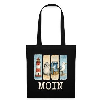 Moin lighthouse seal beach chair seagull coast - Tote Bag - black - Front
