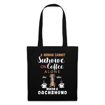 Une femme a besoin de lire un teckel - Sac en tissu - noir - Devant