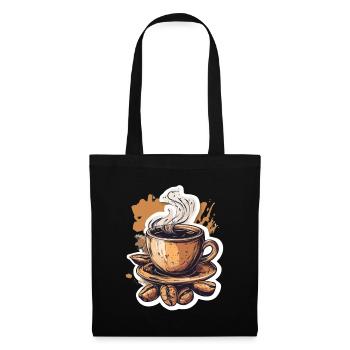 Kaffee - Stoffbeutel - Schwarz - Vorne