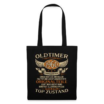 Cadeau d'anniversaire pour les 65 ans : voiture vintage, septembre 1960 - Sac en tissu - noir - Devant