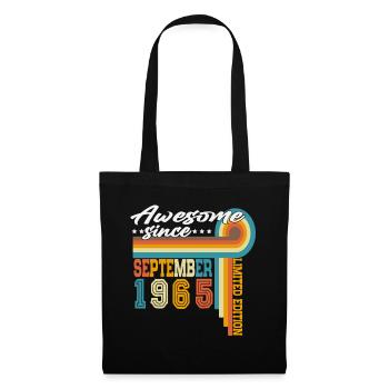 Vintage September 1965 Vintage Retro Birthday - Tote Bag - black - Front