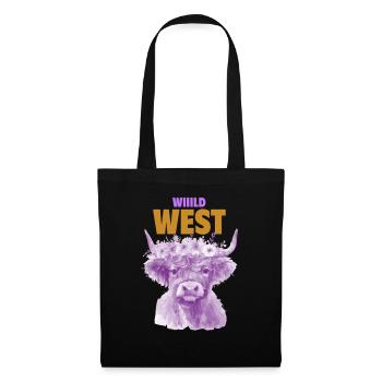 VACHE VIOLETTE DU SAUVAGE OUEST - Sac en tissu - noir - Devant