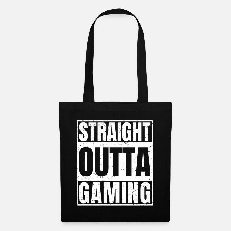 straight outta gaming - Stoffbeutel - Schwarz