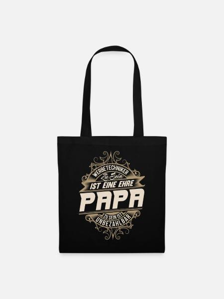 Werbetechniker Papa - Stoffbeutel - Schwarz