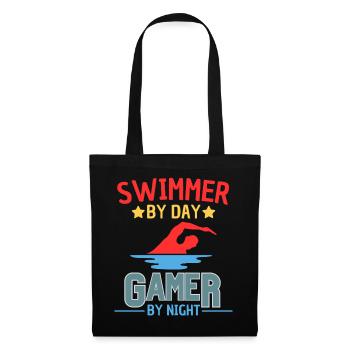 Nageur le jour, Gamer la nuit - Sac en tissu - noir - Devant