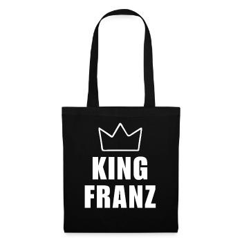 Franz Name mit Buchstabe F - King Crown Hemd - Stoffbeutel - Schwarz - Vorne