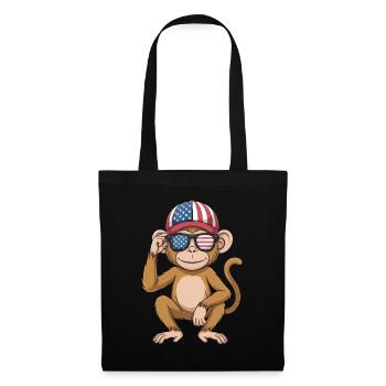 Funny Monkey USA Flag Independence Day 4th of July - Tote Bag - black - Front