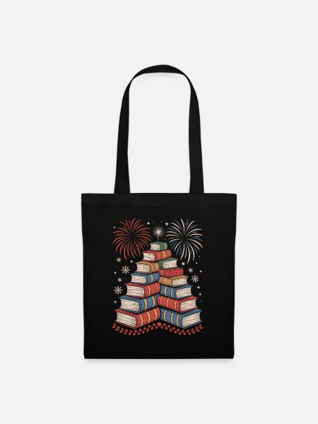 Patriotic Bookworm Bookish Independence Day 4th - Stoffbeutel - Schwarz