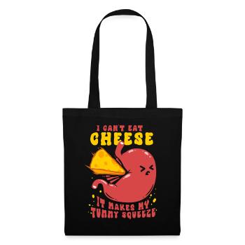 Laktoseintolerant I Cant Eat Cheese - Stoffbeutel - Schwarz - Vorne