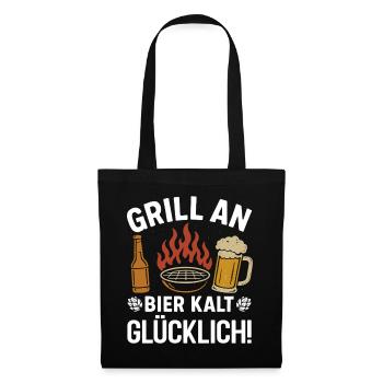 Beer fan GRILL ON BEER COLD HAPPY Funny - Tote Bag - black - Front