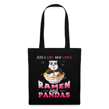 Girl Who Loves Ramen and Pandas Design - Tote Bag - black - Front