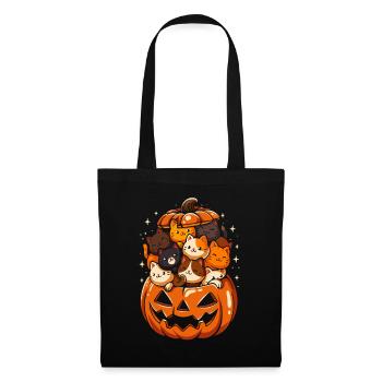 Cute cats in a Halloween pumpkin - Tote Bag - black - Front