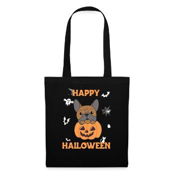 Bulldog in pumpkin cute dogs Happy Halloween - Tote Bag - black - Front