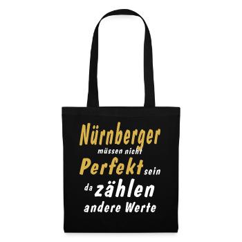Nürnbergerr müssen nicht Perfekt sein - Stoffbeutel - Schwarz - Vorne