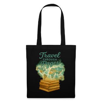 Travel Through Pages World Map Books - Tote Bag - black - Front