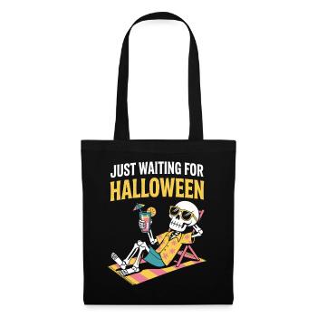 Summer Halloween Waiting For Halloween Skeleton - Tote Bag - black - Front